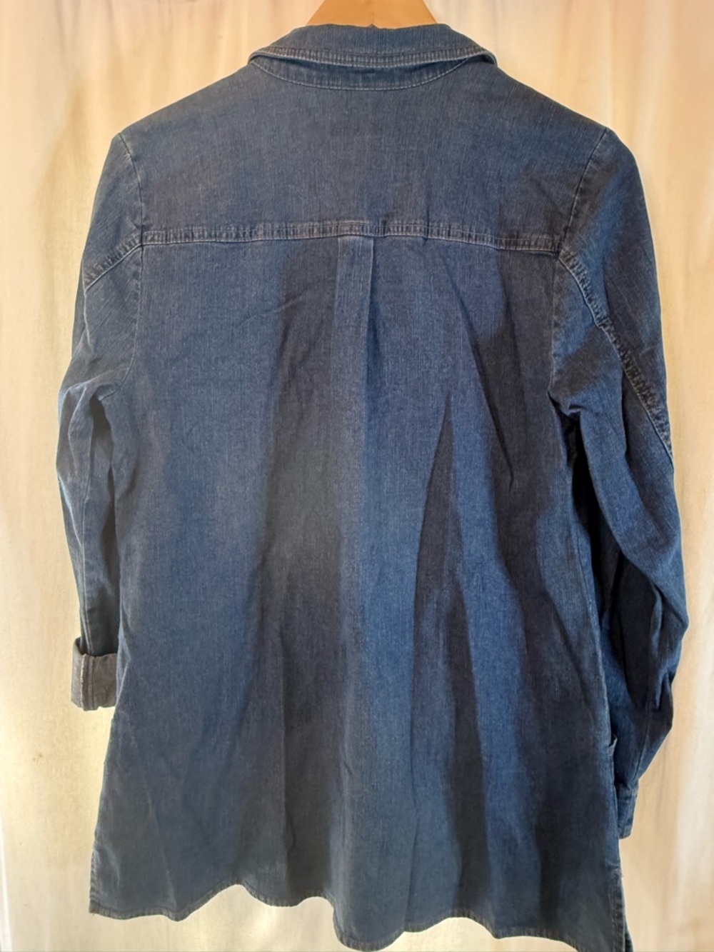 d&co. Denim Button-Front Tunic Shirt Jacket - Picture 8 of 11